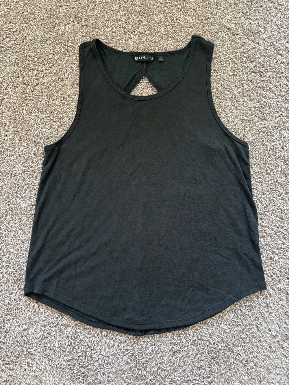Athleta Black Scoop-Back Tank Top